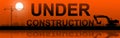 Under construction silhouetted. Royalty Free Stock Photo