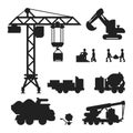 Under construction technic silhouette vector illustration Royalty Free Stock Photo