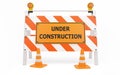 Under Construction traffic barricade