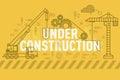 Under construction web page banner concept with thin line flat design Royalty Free Stock Photo