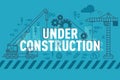 Under construction web page banner concept with thin line flat design Royalty Free Stock Photo