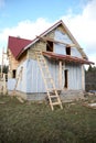 The under construction wooden house Royalty Free Stock Photo