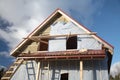 The under construction wooden house Royalty Free Stock Photo