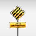 Under Construction Yellow Sign Royalty Free Stock Photo