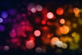 Beautiful gradient colorful abstract bokeh lights on dark background Royalty Free Stock Photo