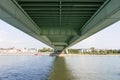 Under the Deutzer Bridge from the Rhine River Royalty Free Stock Photo