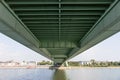 Under the Deutzer Bridge from the Rhine River Royalty Free Stock Photo