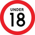 Under eighteen sign Royalty Free Stock Photo