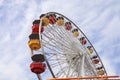 Under the Ferris wheel on the Santa Monica Pier