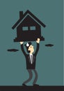 Under Financial Pressure of Mortgage Loan Vector Illustration