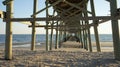 Under a fishing pier