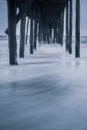 Under the fishing pier in Ocean City, Maryland, USA Royalty Free Stock Photo