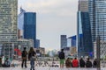 Under Great Arch of La Defense Royalty Free Stock Photo