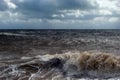 Summer storm on the Azov Sea near the town of Berdyansk Zaporozhye region. Ukraine. Royalty Free Stock Photo