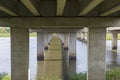 Under highway 77 bridge in bloomington wildlife refuge Royalty Free Stock Photo