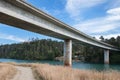 Under a Highway 1 bridge on the Mendocino coast