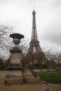 Under knee of The Eiffel tower in Paris, the most romatic symbol architecture in europe , france Royalty Free Stock Photo