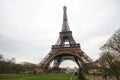 Under knee of The Eiffel tower in Paris, the most romatic symbol architecture in europe , france Royalty Free Stock Photo