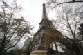 Under knee Eiffel tower Paris romatic symbol architecture france Royalty Free Stock Photo