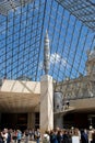 Under the Louvre pyramid