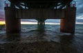 Under The Mackinaw Bridge in Michigan. Royalty Free Stock Photo