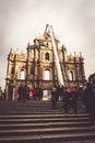 Under maintains of Ruins of St. Paul`s. Macau`s best known landmarks. the Historic Centre of Macau, a UNESCO World Heritage Site Royalty Free Stock Photo