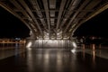 Under the margit bridge in budapest, hungaria Royalty Free Stock Photo