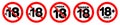 Under 18 not allowed sign. Number eighteen in red crossed circle Royalty Free Stock Photo