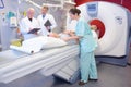 Under nuclear medical examination Royalty Free Stock Photo