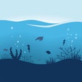 Under ocean flat design vector illuatration