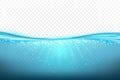 Under ocean water. Blue sea wave surface. Summer pool ripple. Clear liquidity underwater. Travel scene. Transparent