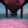 Under A Pier Bridge Summer Beach Resting Concept