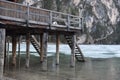 Under the pier lake braies dolomites italy south tyrol Royalty Free Stock Photo