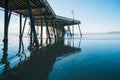 Under the pier. Pismo Beach pier, an old wooden pier in the heart of Pismo Beach city, CA
