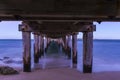 Under the pier at Point Lonsdale during sunset Royalty Free Stock Photo