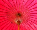 Under red Thai traditional paper umbrella Royalty Free Stock Photo