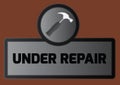 under repair board with hammer icon. Vector illustration decorative design