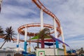 Under the rollercoaster on the Santa Monica Pier Royalty Free Stock Photo