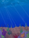 Under the sea vector background Royalty Free Stock Photo