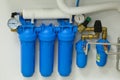 Under sink water filter system in a hospital Royalty Free Stock Photo