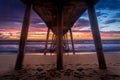 Under the Southern California Pier at Sunset