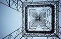 Under steel tower construction Royalty Free Stock Photo
