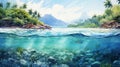 Under The Surface: Hd Watercolor Illustration Of Indonesia\'s Ocean