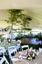 Under a tent during a wedding