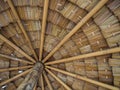 Under thatched roof