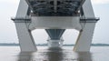 Under the Tianxingzhou Yangtze River Bridge in Wuchang District, Wuhan