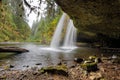 Under Upper Butte Creek Falls in Autumn season