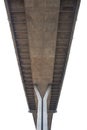 Under view of concrete bridge isolated white background Royalty Free Stock Photo
