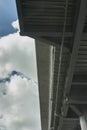 under view of sky walk under sky train way on blue sky background Royalty Free Stock Photo