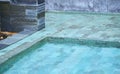 Under water step level in kid swimming pool with water surface mosaic Royalty Free Stock Photo